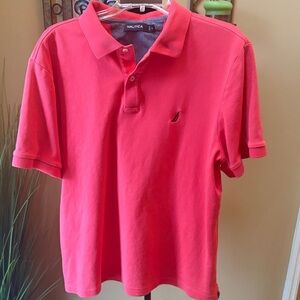 Nautica Men's Bright Pink Polo Shirt